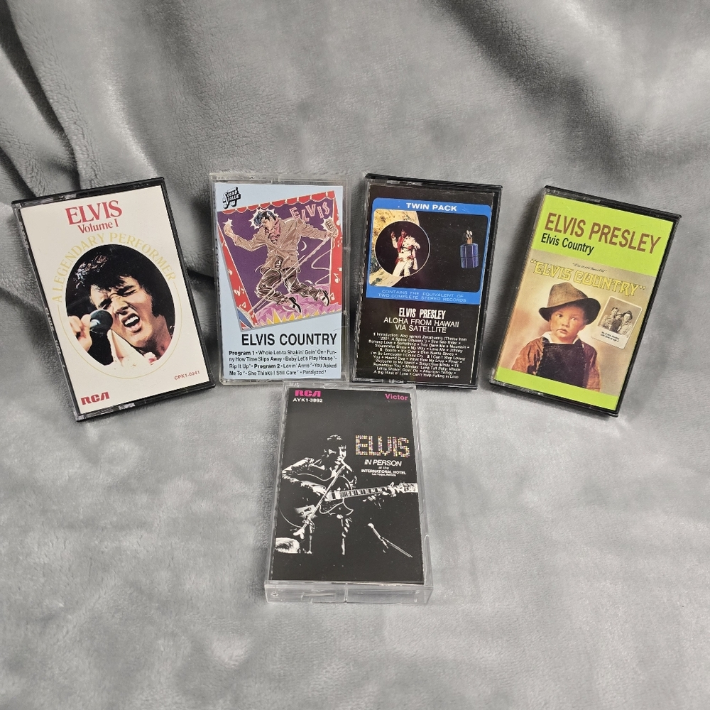 Elvis Presley Cassette Tapes 70s 80s Lot Of 5 Elvis Country Aloha In Person RCA